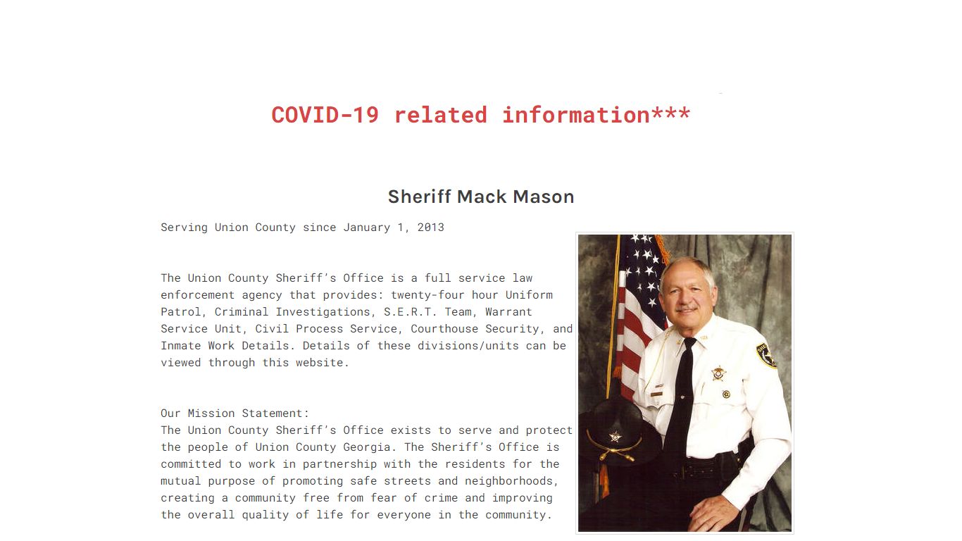 UNION COUNTY SHERIFF'S OFFICE - UCSO Home